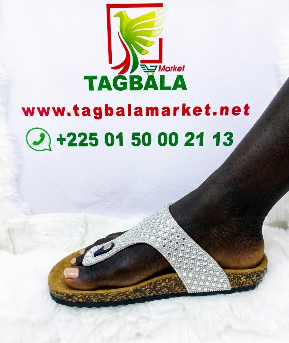 Sandale Entre-doigt Étincelante – Style & Confort